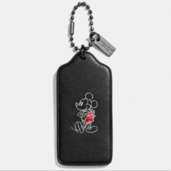 Coach x Disney Mickey Embossed Character Leather Hangtag (Black) [F59153] - Picture 1 of 5